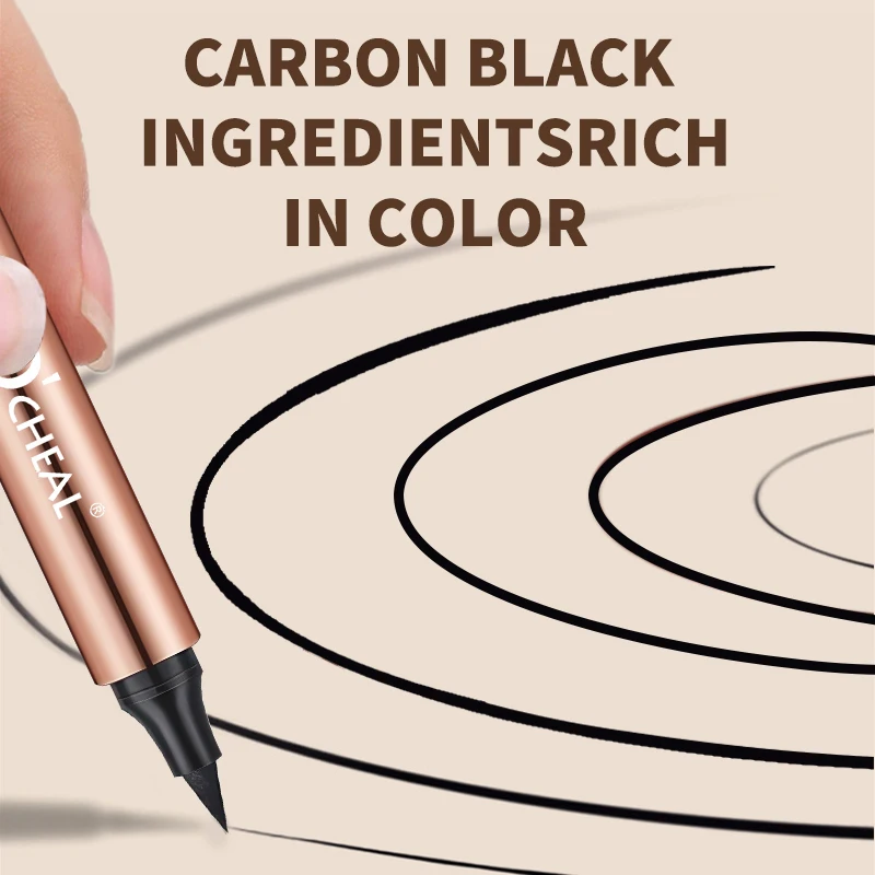 O'CHEAL Eyeliner Stamp Black Liquid Eyeliner Pen Waterproof Fast Dry Dual Head Eye Liner Pencil Make-up for Women Cosmetics Tool - Image 4