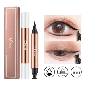 O'CHEAL Eyeliner Stamp Black Liquid Eyeliner Pen Waterproof Fast Dry Dual Head Eye Liner Pencil Make-up for Women Cosmetics Tool