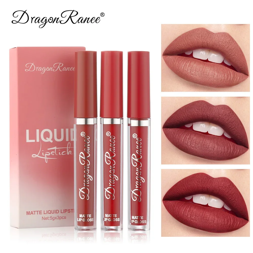 3 PCS Liquid Lipsticks Set Long Lasting Make Up For Women Korean Beauty Cosmetics Matte Lipsticks Waterproof Long lasting - Image 4