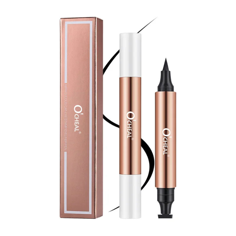 O'CHEAL Eyeliner Stamp Black Liquid Eyeliner Pen Waterproof Fast Dry Dual Head Eye Liner Pencil Make-up for Women Cosmetics Tool - Image 2