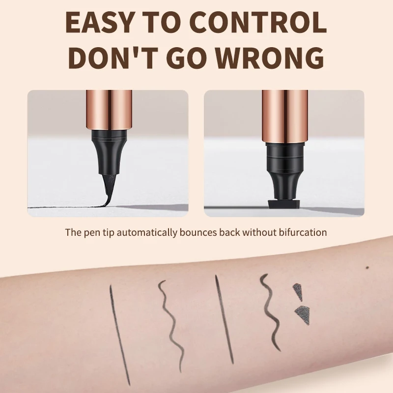 O'CHEAL Eyeliner Stamp Black Liquid Eyeliner Pen Waterproof Fast Dry Dual Head Eye Liner Pencil Make-up for Women Cosmetics Tool - Image 3